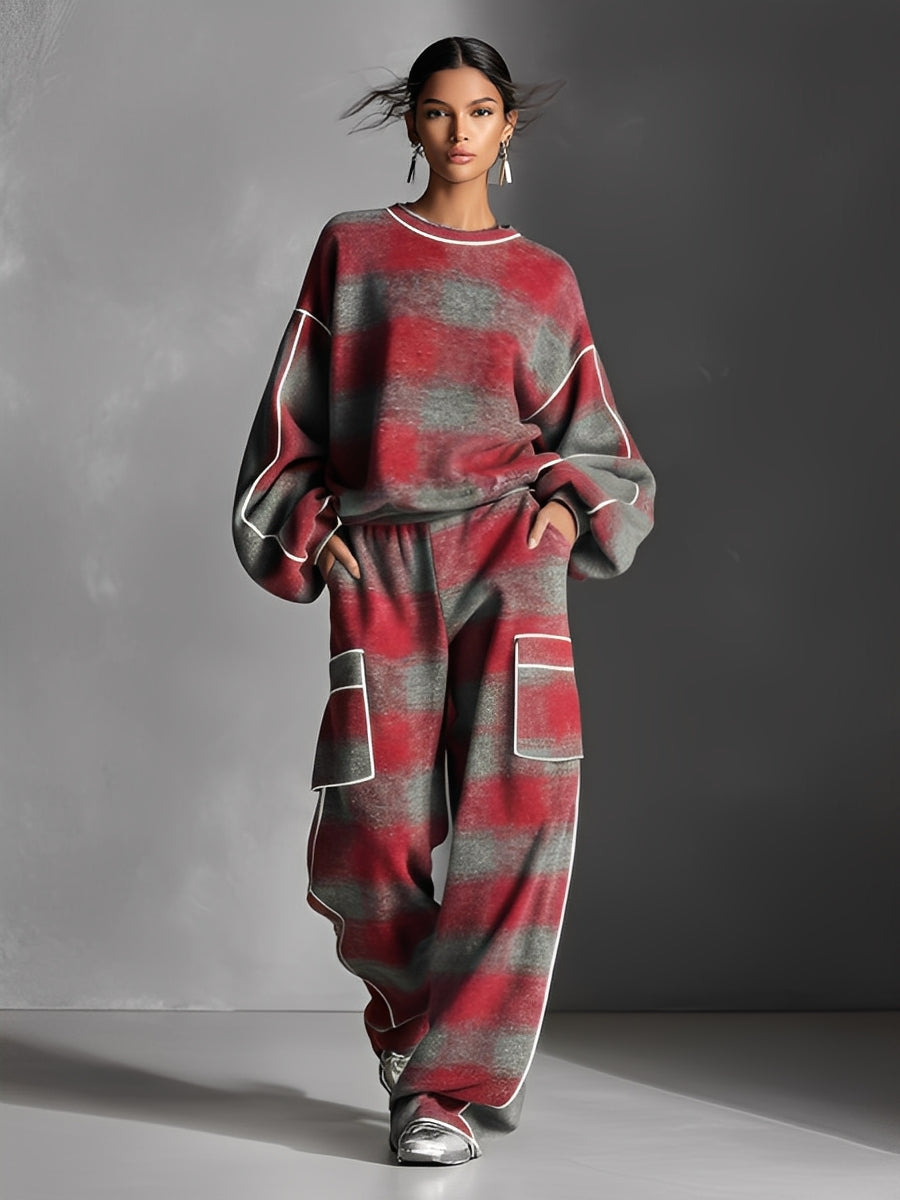 Cara | Street Style Color-Blocked Piping Pantsuit Set