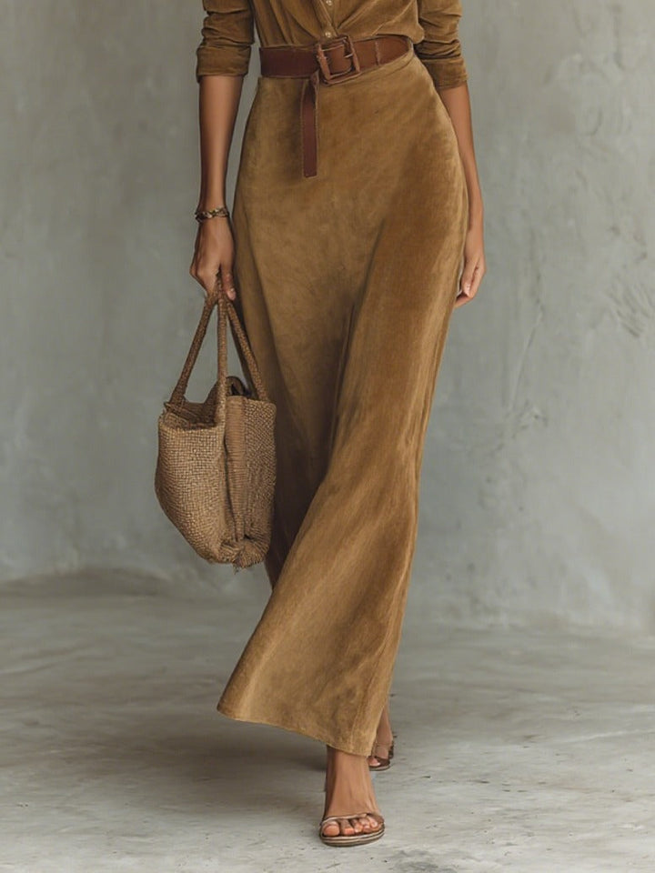Joanne | Long Suede Dress