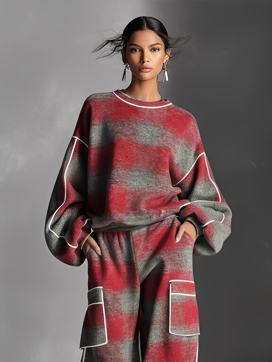 Cara | Street Style Color-Blocked Piping Pantsuit Set