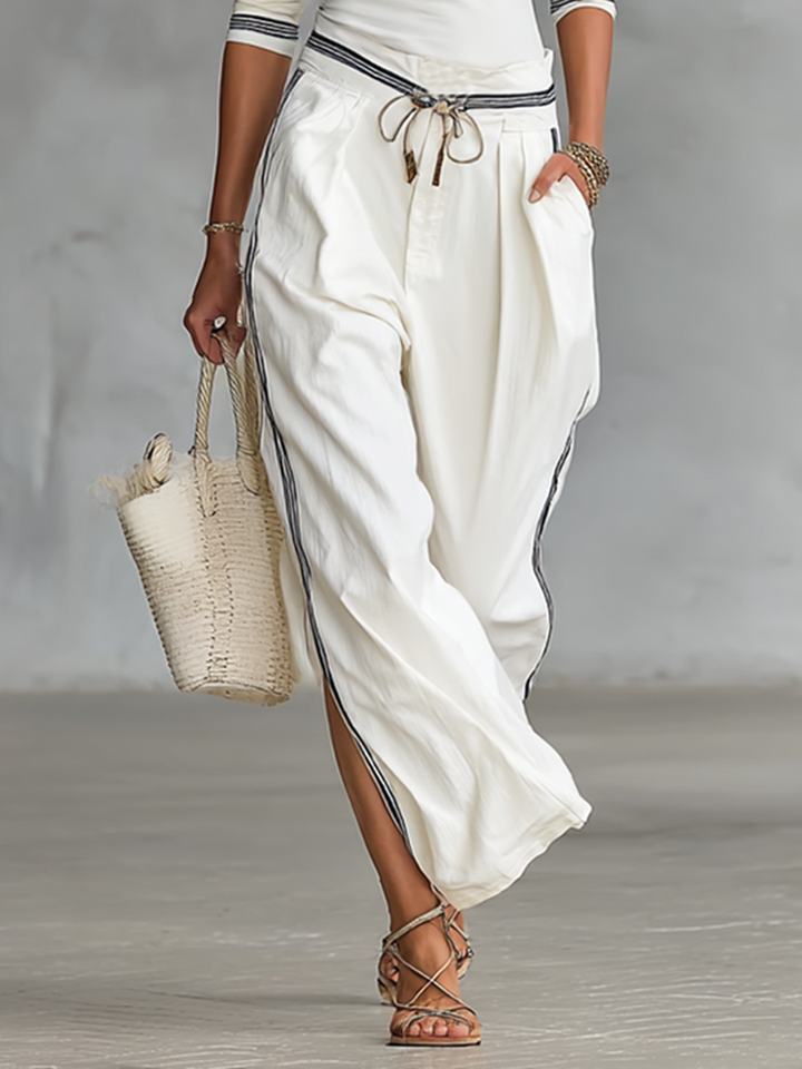 Carole | T-shirt Drawstring Wide-leg Pants Two-piece Set