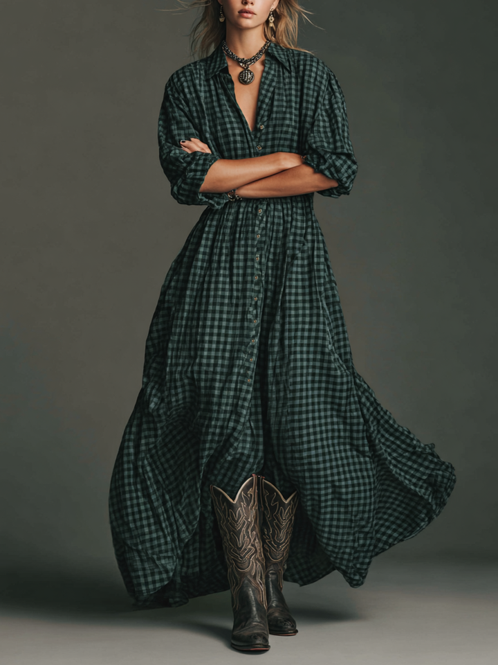 Regina | Long Sleeve Shirt Maxi Dress
