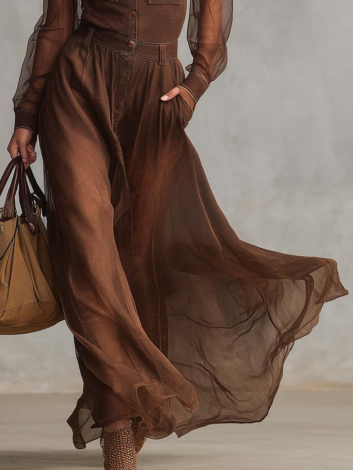 Carmen | Brown Cotton Maxi Dress