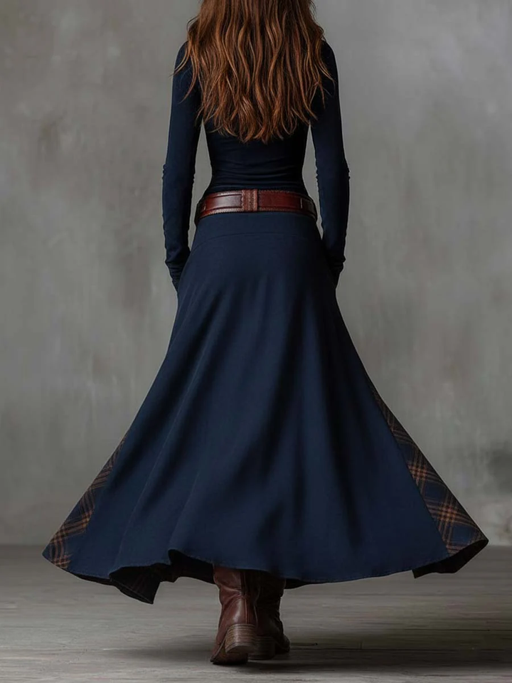 Diana | Vintage Suede Maxi Dress (With Belt)