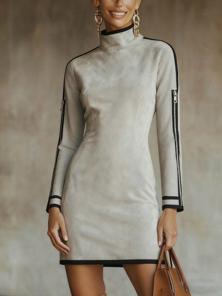 Violetta | High-neck Zip-up Mini Dress