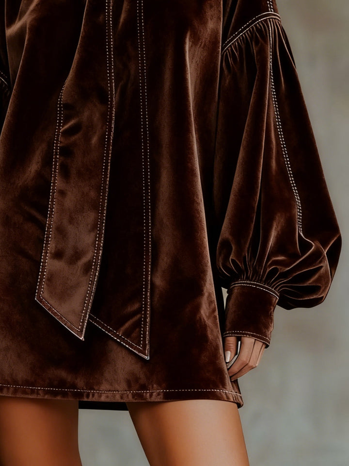 Josephine | Bow Lantern Sleeve Mini Dress