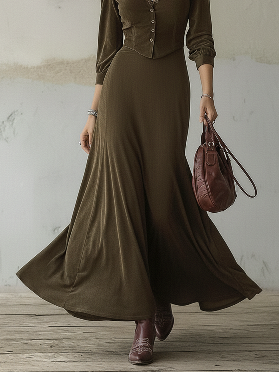 Chloe | Long Sleeve Woven Maxi Dress Set