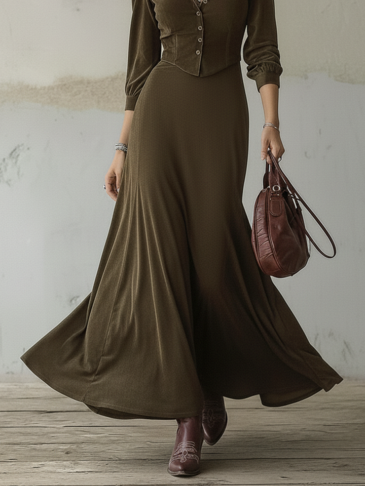 Chloe | Long Sleeve Woven Maxi Dress Set