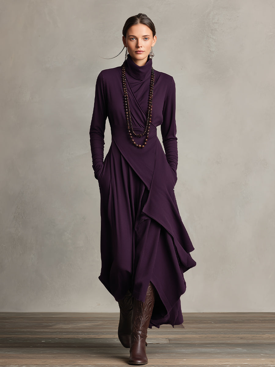 Nancy | Asymmetric Draped Maxi Dress