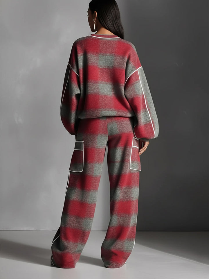 Cara | Street Style Color-Blocked Piping Pantsuit Set